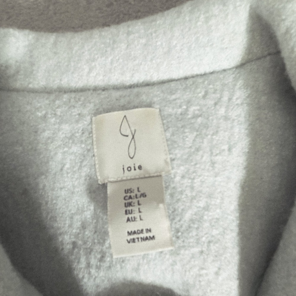 Joie Jacket Women L Mint Green Blue Wool Blend Button Front Boxy Cropped Shacket - Picture 3 of 9